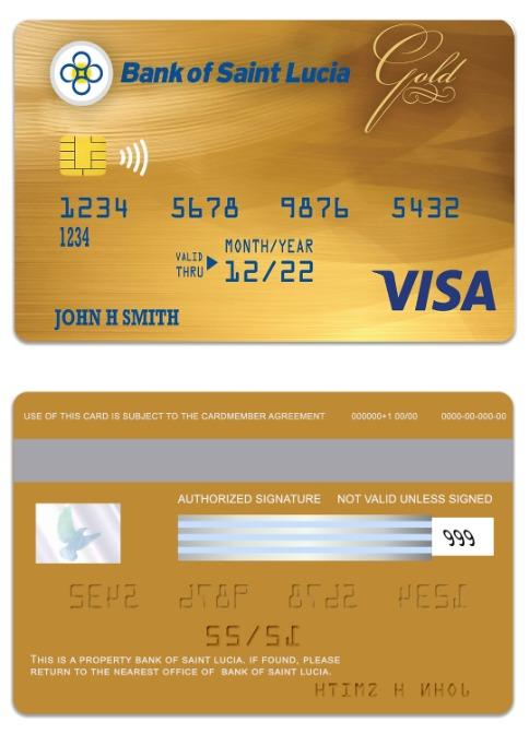 Saint Lucia Bank of Saint Lucia visa gold card